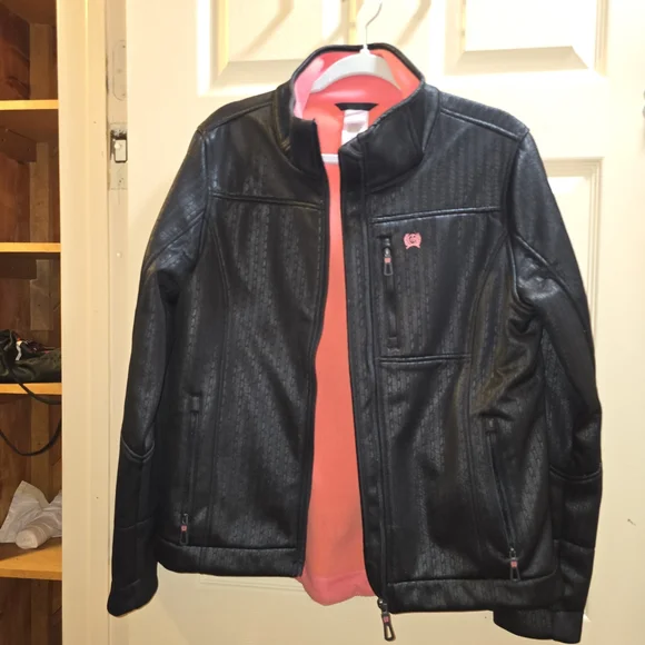 Cinch Miller Storm Defense Concealed Carry Jacket Women's Large Embossed Black - Picture 3 of 13